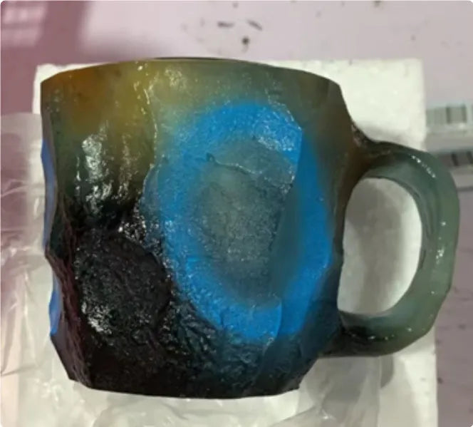 400ml resin mineral crystal coffee mug with handle in multiple colour options
