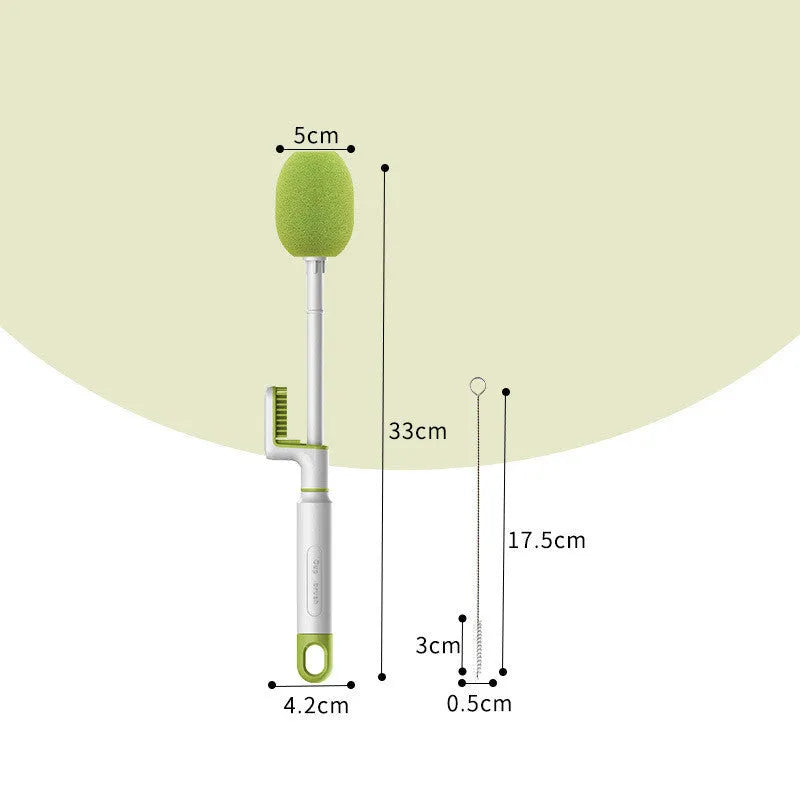 Long handle plastic cup brush for bottle cleaning in orange colour option