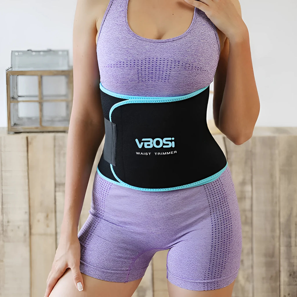 Waist support belt for outdoor sports yoga running cycling – black adjustable lumbar wrap with hook and loop closure