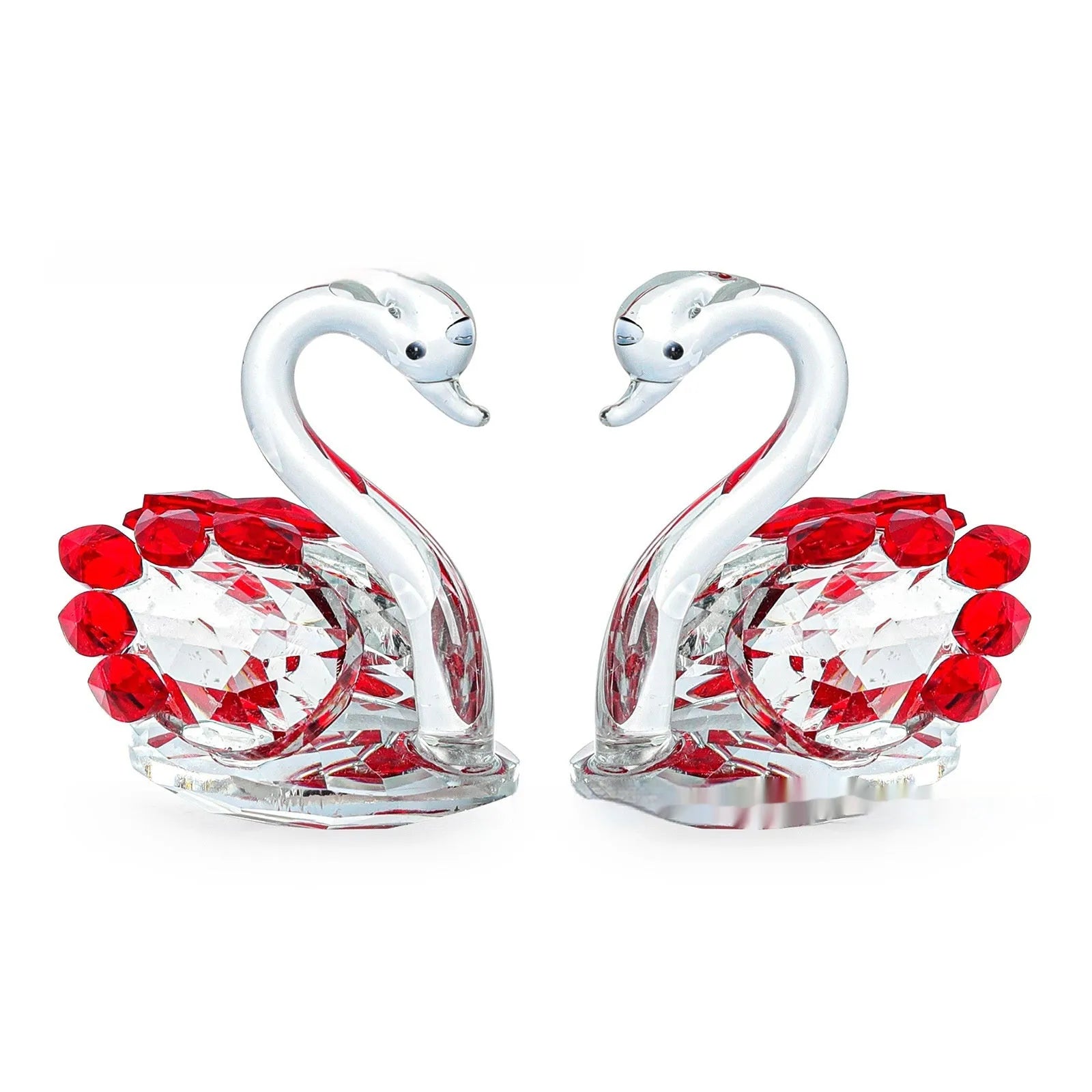 White crystal swan ornament in modern simplicity style with colour options