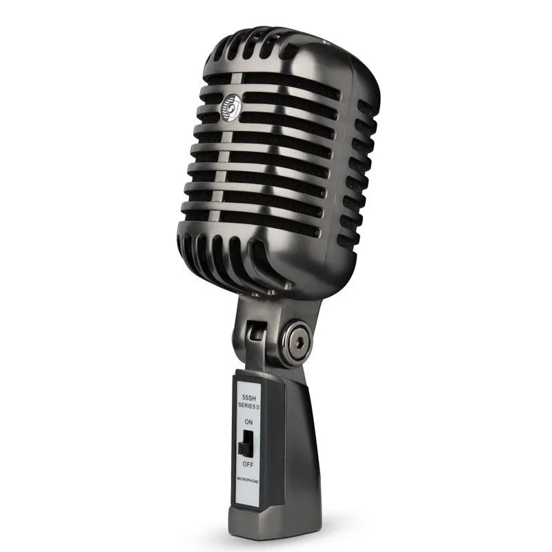 Professional retro-style condenser microphone with wireless function for singing and recording.