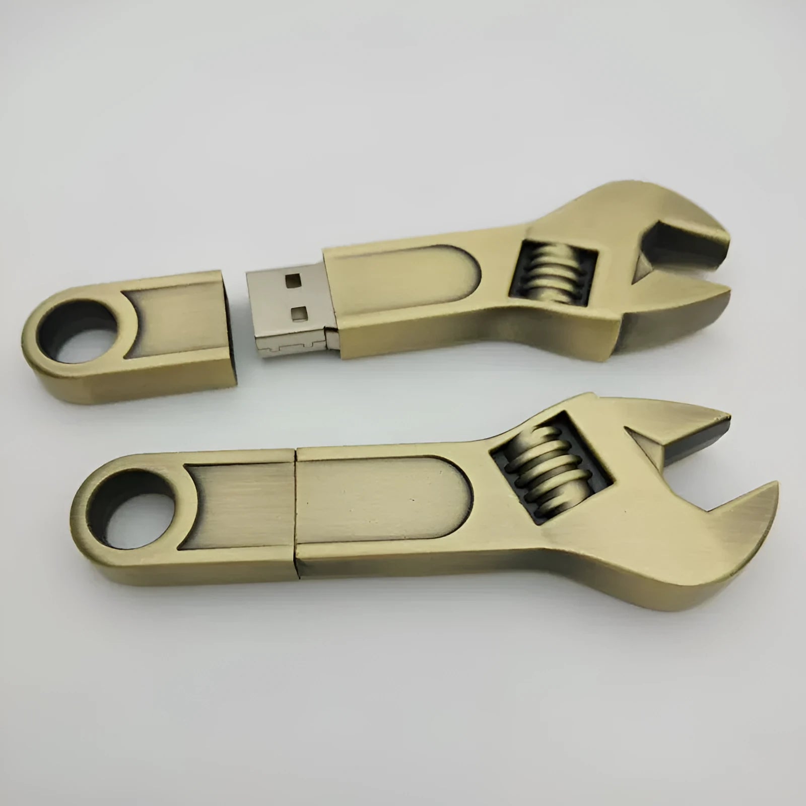 Double-headed plum blossom metal wrench USB 3.0 flash drive in white