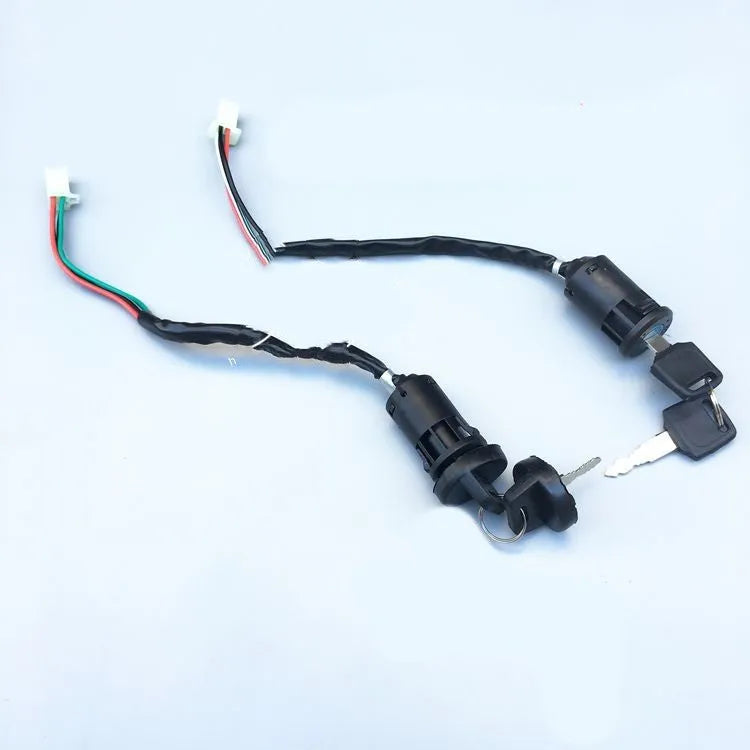 Waterproof electric car door lock in plastic housing with electrical connectors