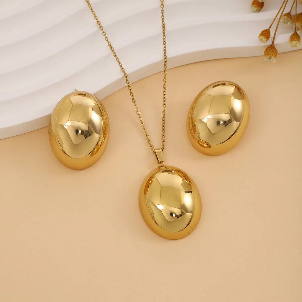 Geometric leaves texture flower love heart earrings and necklace set with stainless steel pendant and regular chain