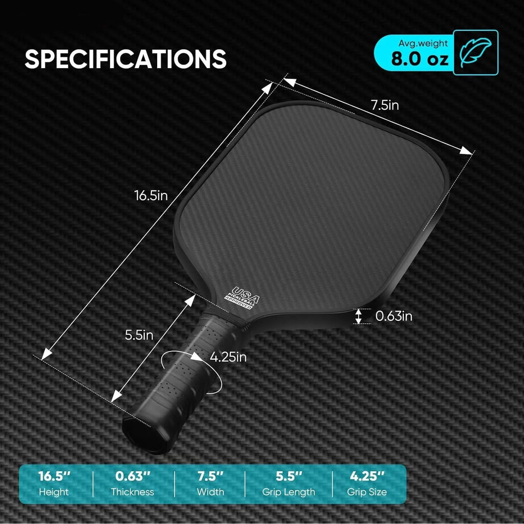 Black and orange 3K carbon fibre graphite honeycomb beach tennis racket on a 40cm scale.