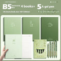 Set of 4 gradient colour notebooks with creative covers for student homework and learning.