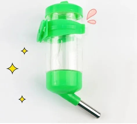 Green plastic ball kettle leak-proof water feeder for small pets, shown with a ball valve.