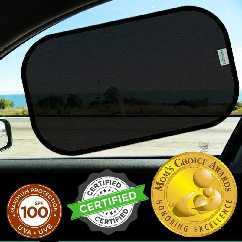 PVC glass full sunshade curtain for car window with 80gsm mesh and electrostatic film