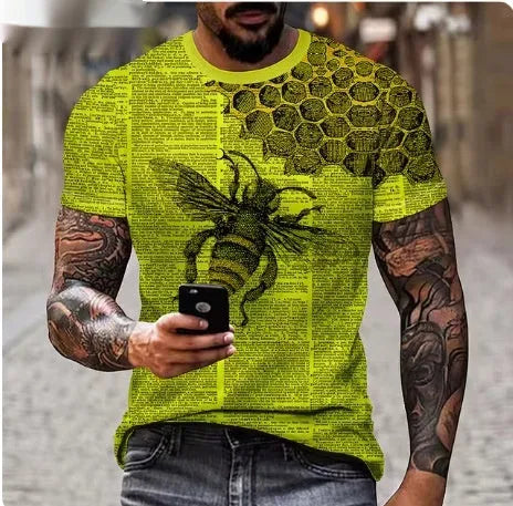 Men's grey t-shirt with a detailed fierce 3D lion graphic print on the front.
