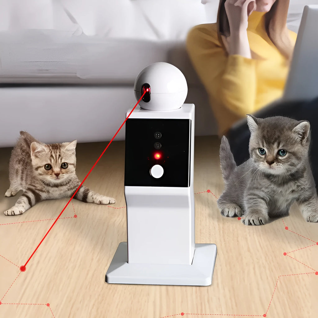 Pet robot amusing cat with smart toys made from ABS plastic in a modern design