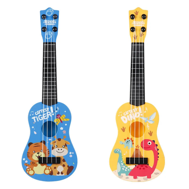 Children's plastic ukulele toy in yellow, 42cm long, for ages 4-6