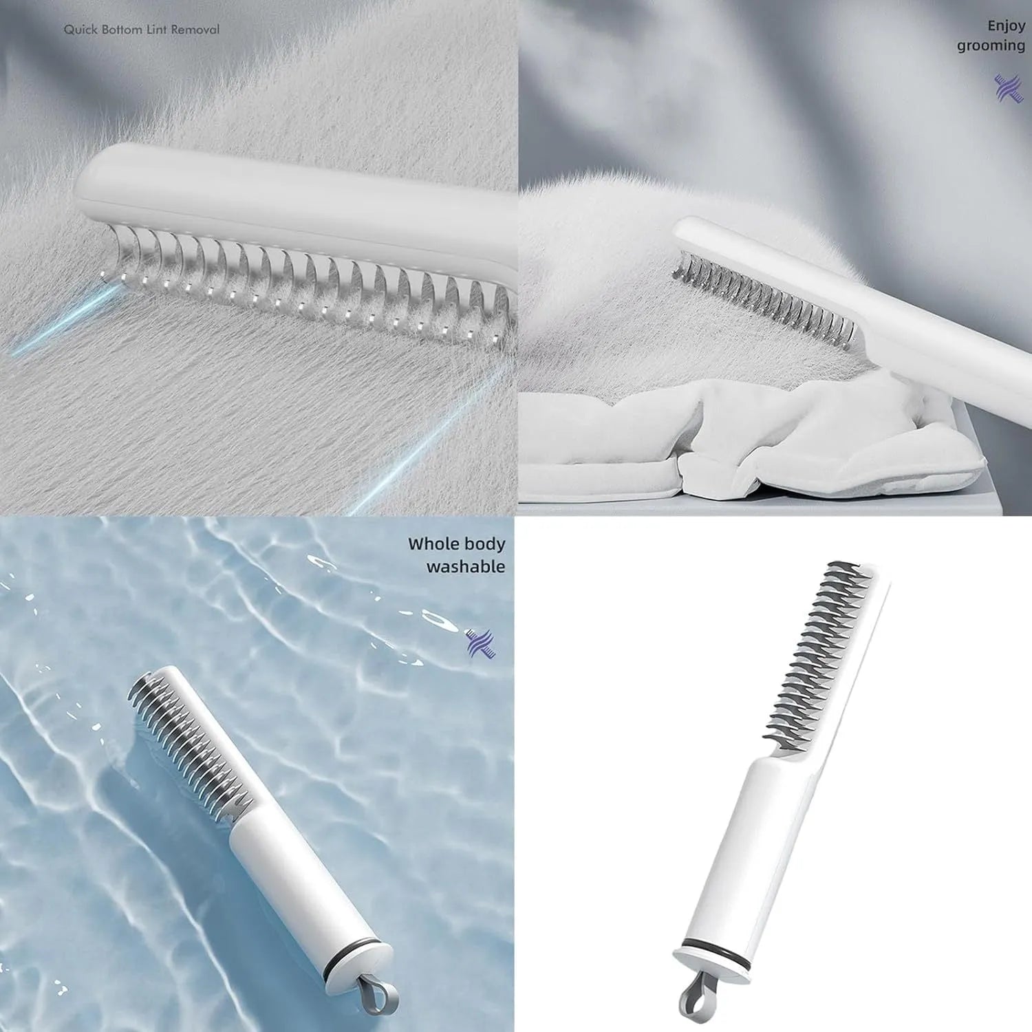 Stainless steel dematting comb for dogs with rake teeth to remove knots and mats