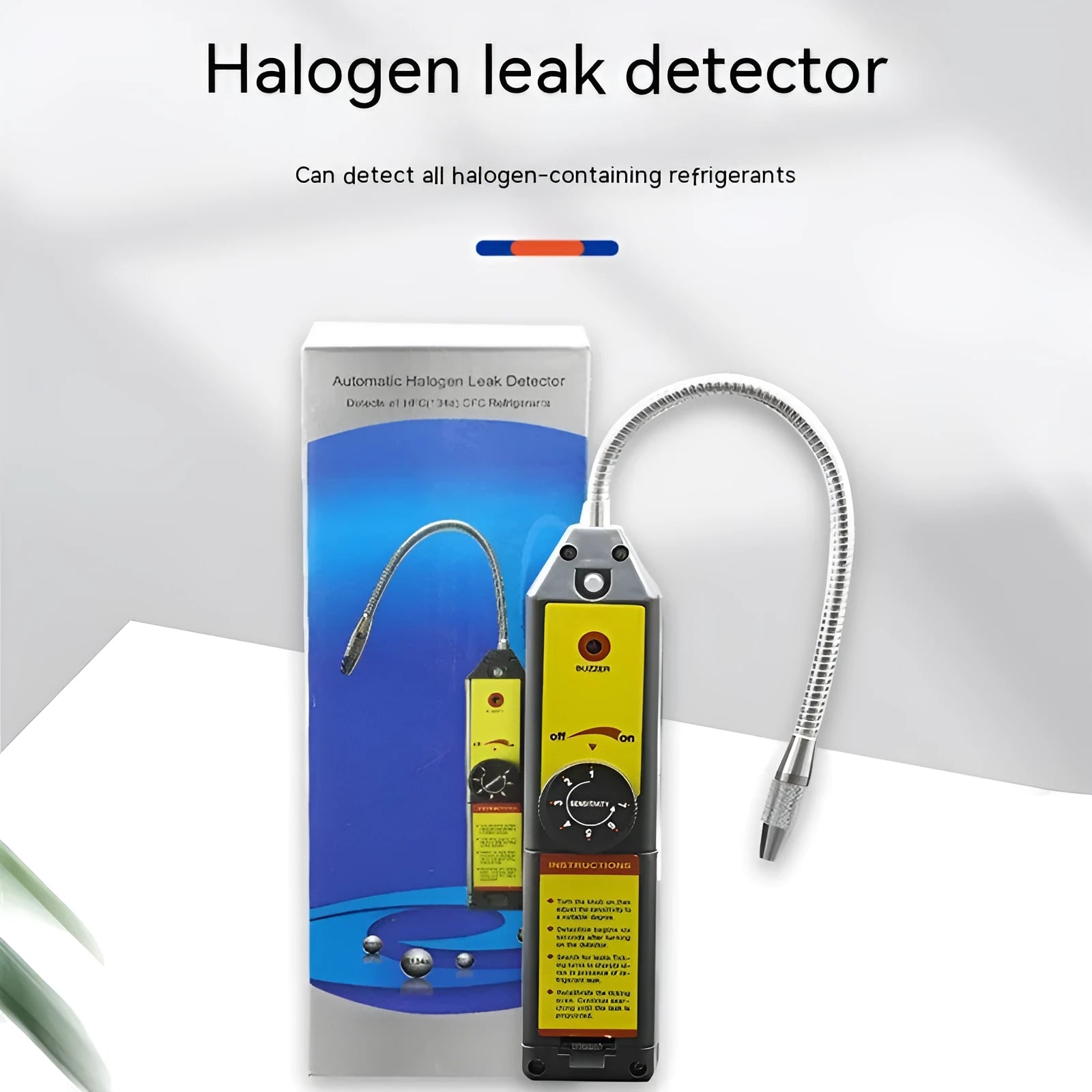 WJL-6000 halogen refrigerant leak detector with extended probe for automotive air conditioning systems