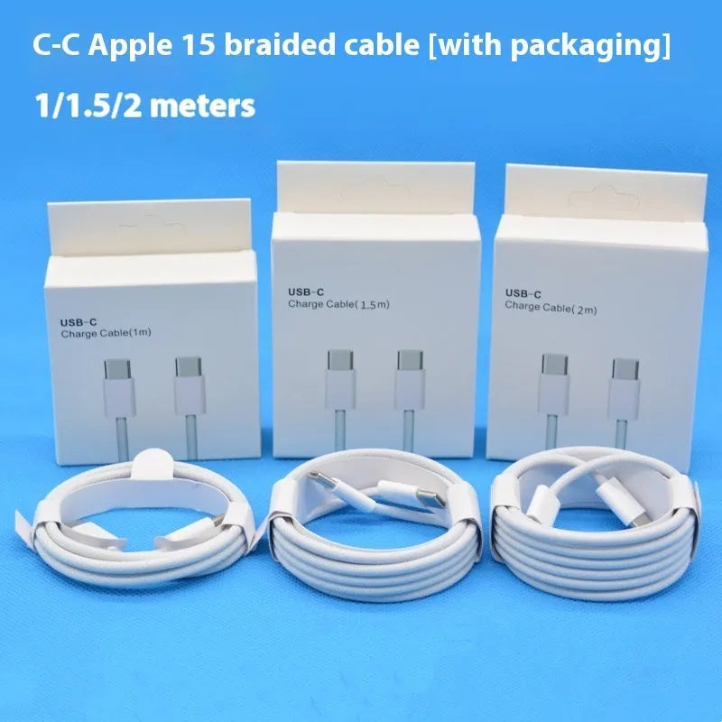 Double-headed Type-C data cable 5W fast charge line white 1m TPE for smartphones