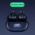 Bone conduction Bluetooth headset with ear clip design in black, white, or khaki colour options