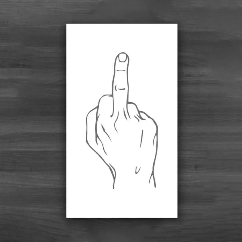 Box of paper illegal parking reminder cards showing a middle finger graphic.