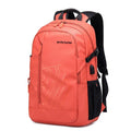 Casual plaid polyester computer backpack with curved shoulder strap, shown in blue colour