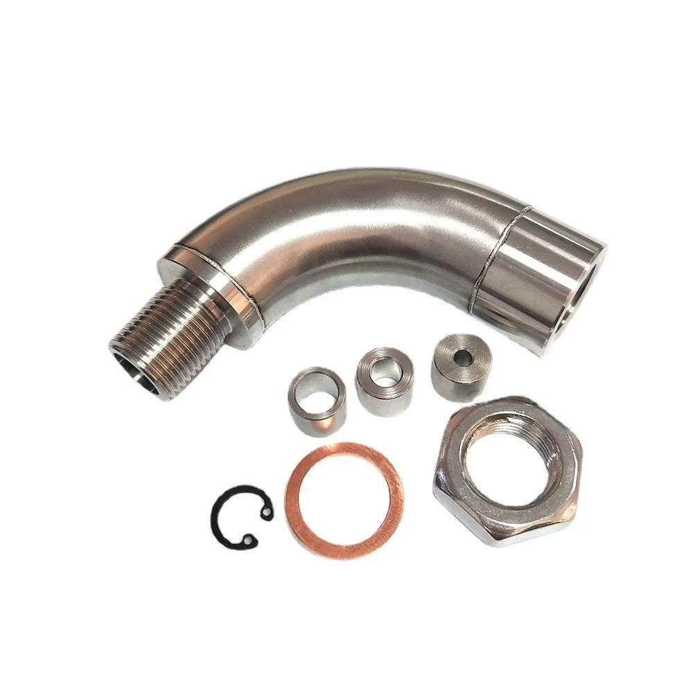 Car temperature sensor adapter with M18 x 1.5 thread and flow valve assembly