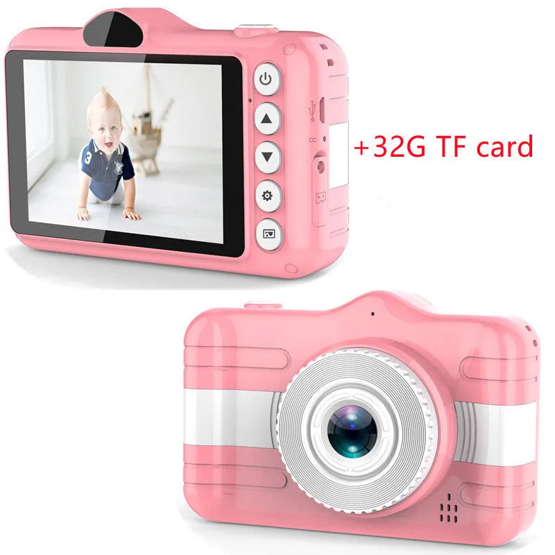 sky blue cartoon digital camera with 3.5 inch screen and anti-fall silicone case