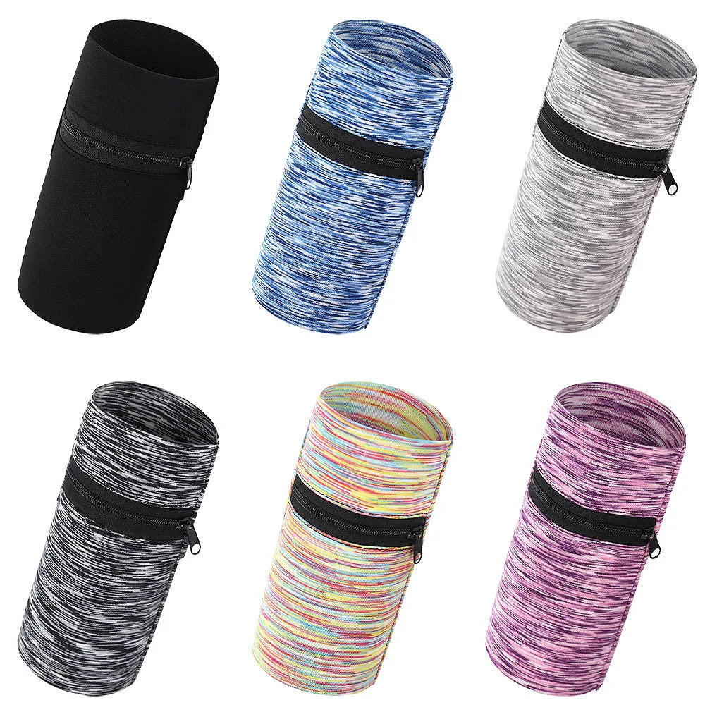 Large capacity running arm phone bag in multiple colours including black, blue, orange, and striped patterns