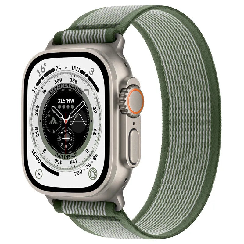 Wild Diameter nylon Apple Watch replacement strap with single ring buckle in multiple colour options.