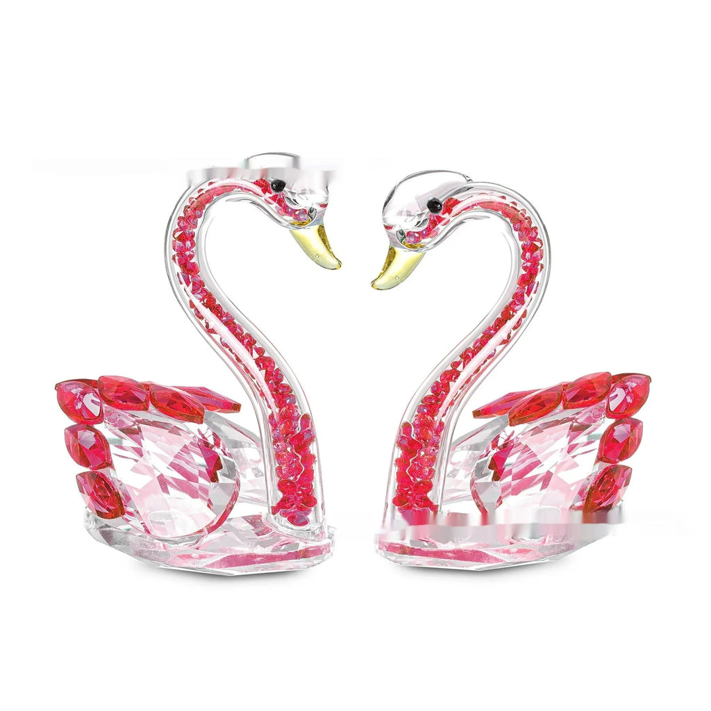 White crystal swan ornament in modern simplicity style with colour options
