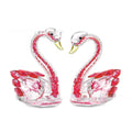 White crystal swan ornament in modern simplicity style with colour options