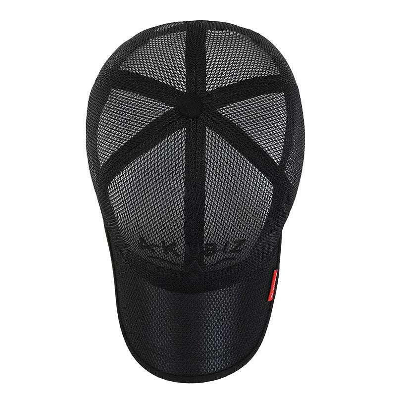 Men's adjustable mesh baseball cap in army green colour with dome crown design