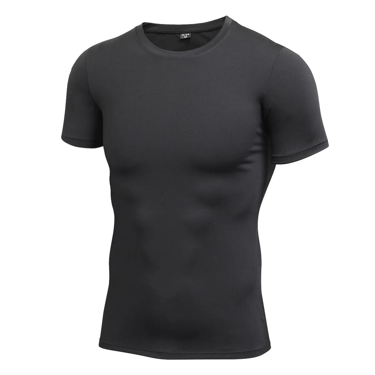 Men's stretch quick-dry short-sleeved fitness shirt in polyester available in multiple colours