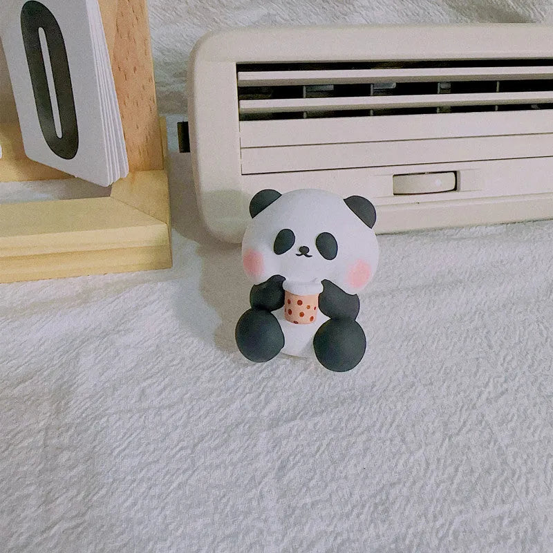 Panda car vent perfume diffuser decoration with clip attachment in three design variations