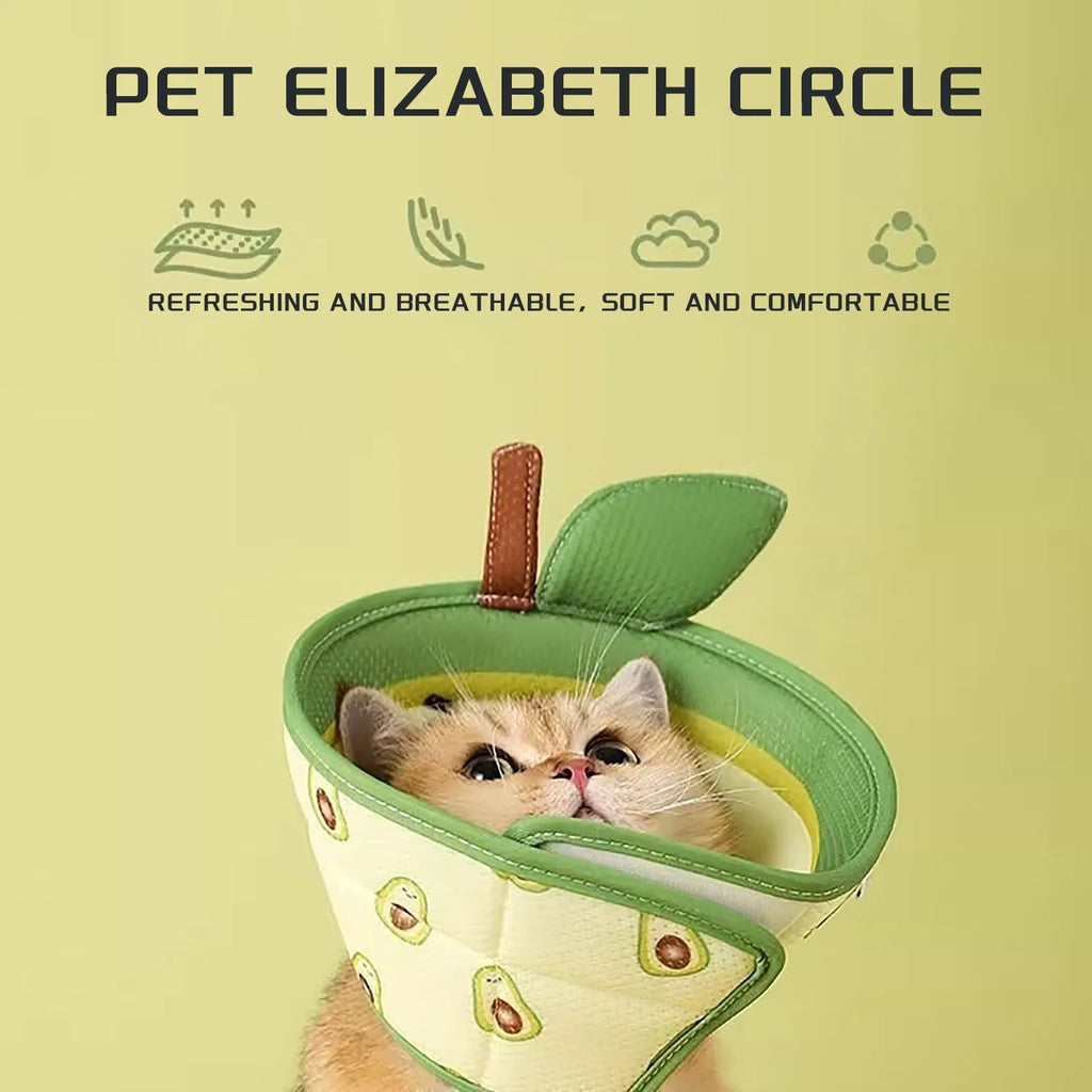 Soft EPE foam cat recovery cone collar with adjustable strap and folding edges