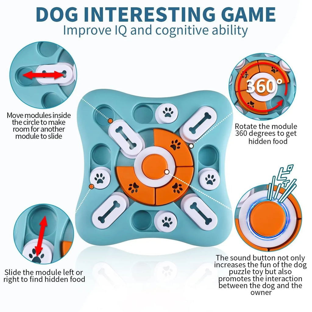 Light blue ABS plastic dog squeaky toy with vocalisation feature on neutral background