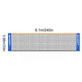 Portable folding badminton bracket support frame and net in four available sizes.