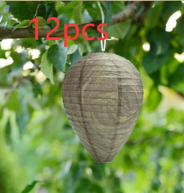 White beehive-shaped paper lantern with hexagonal pattern, measuring 22cm by 28cm.