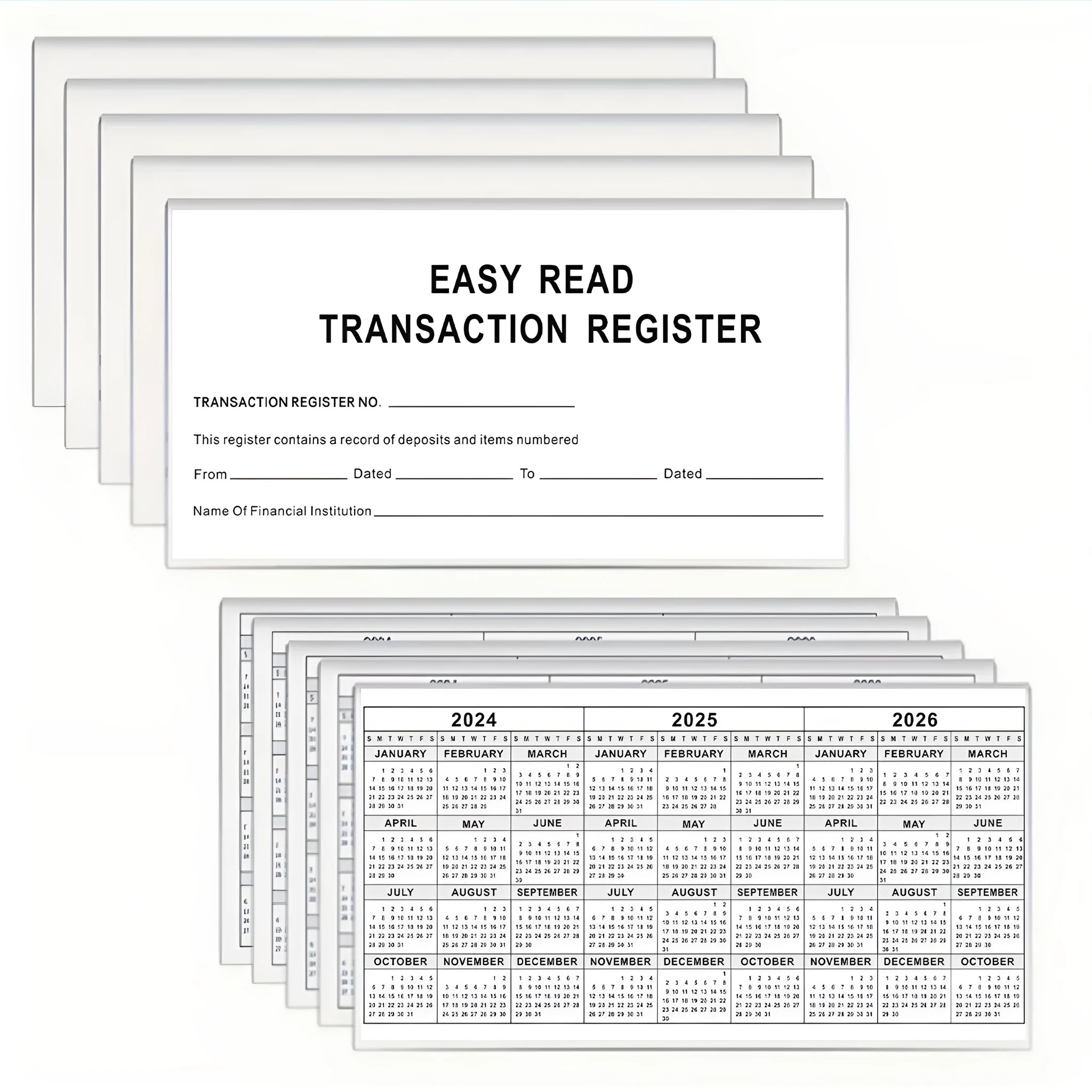 Paper deposit journal in 54K specification for bank checking account record keeping
