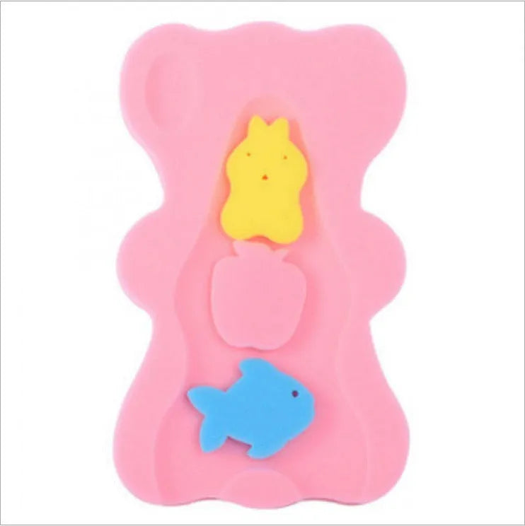 Baby bath mat in yellow, 4.7cm thick polyurethane sponge non-slip design