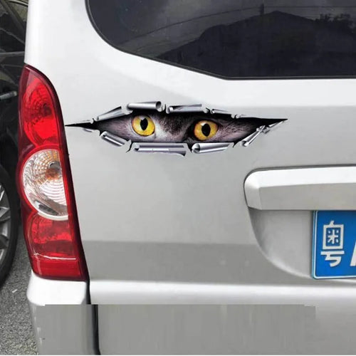 3D Tiger Eye Eagle Eye peeping car door decoration bumper sticker on white background