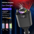 120W fast charge car charger with Starry Sky light, dual Type-C ports, and aromatherapy spray kit
