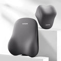 Automotive memory foam headrest and lumbar support pillows in black, gray, and beige colour options