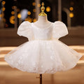 White girls' polyester dress for birthday dinner, available in heights 80cm to 150cm