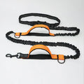 Polyester pet running belt with scalable dog lead in fluorescent green, orange or sapphire blue