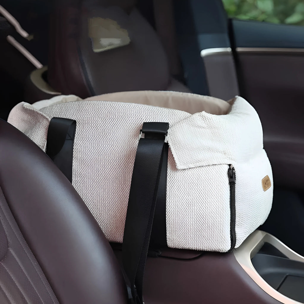 Beige white polyester pet car nest and diaper bag dual-use carrier measuring 23×20×40 cm