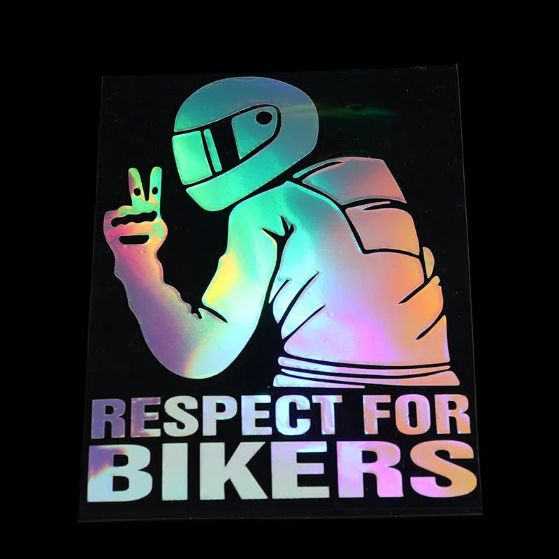 Respect for Bikers motorcycle sticker on pet material with strong adhesive backing