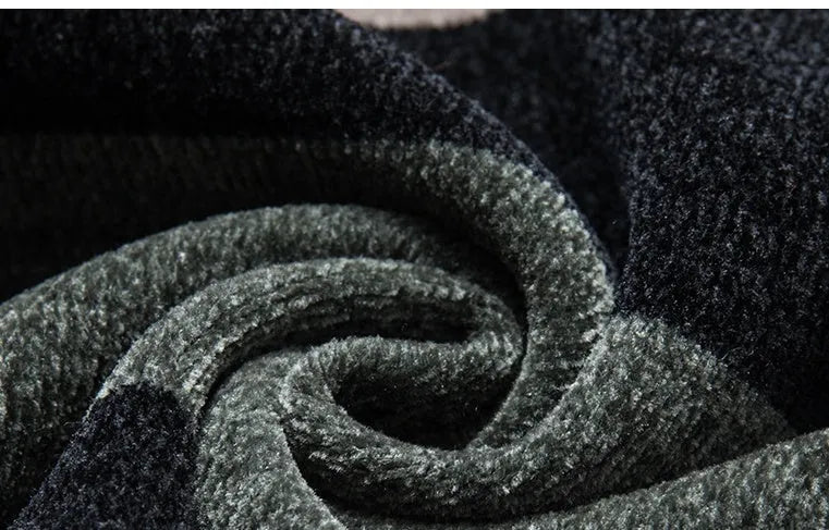 Men's dusted chenille knit sweater pullover with round collar and long sleeves in blue