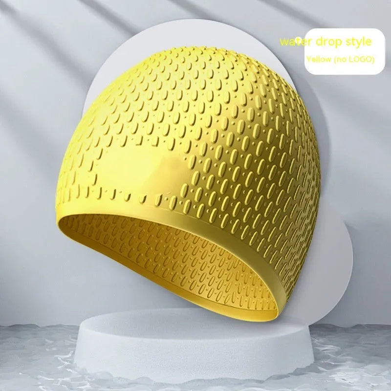 Solid colour silicone swimming cap for adults, shown in one of eight available colours including Tiffany Blue.