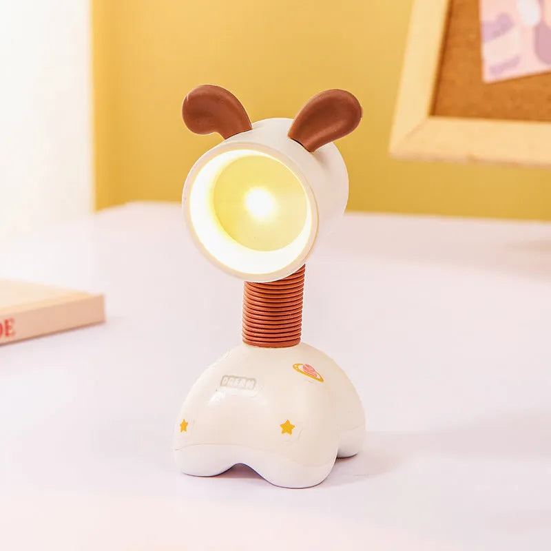 DIY magnetic cartoon desk night light with adjustable lighting in 10.5cm plastic housing