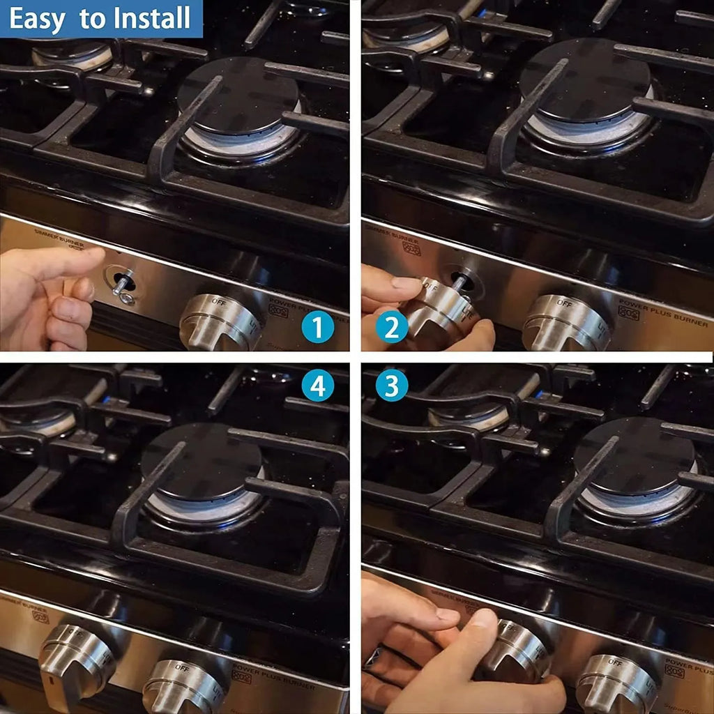 Silver metal oven stove knob with 5.3cm diameter