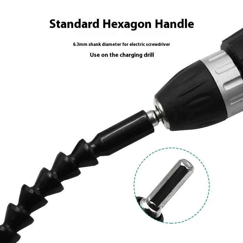 Black electric screwdriver extension stick 195mm made from High Speed Steel