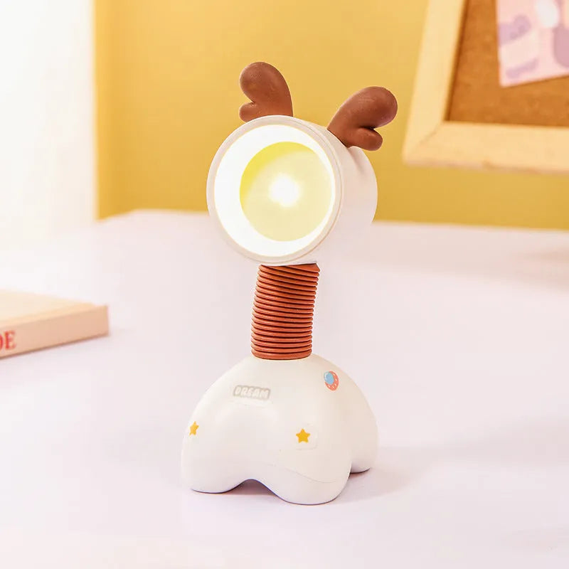 DIY magnetic cartoon desk night light with adjustable lighting in 10.5cm plastic housing