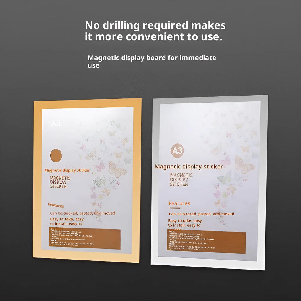 PVC magnetic photo frame rectangle American style in beech colour for wall display